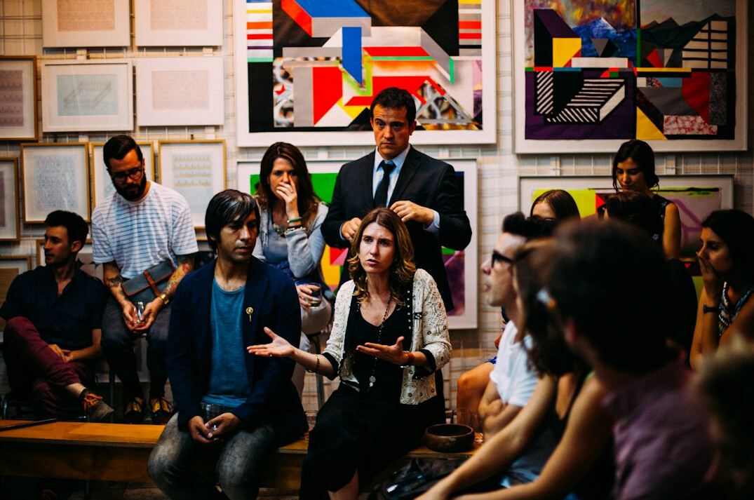 community meeting discussing justice